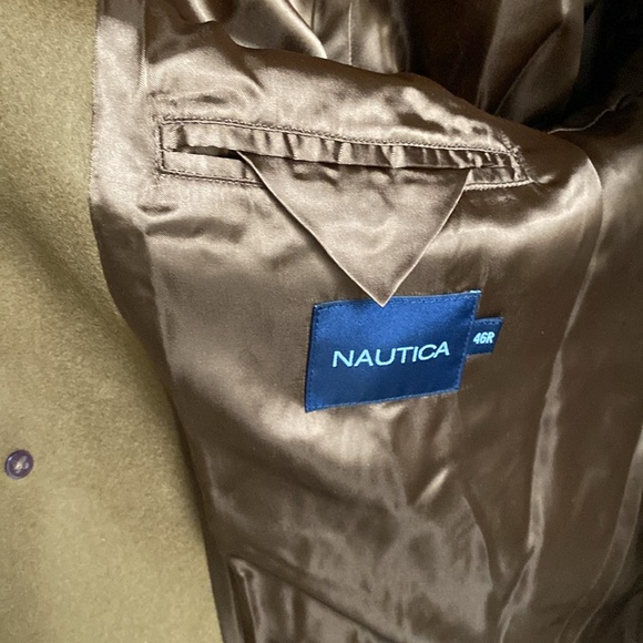 Men’s Nautica 46R long camel wool pea coat - Picture 11 of 14